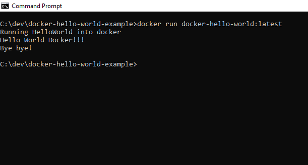 Kết quả lệnh docker run hello-world trên terminal.